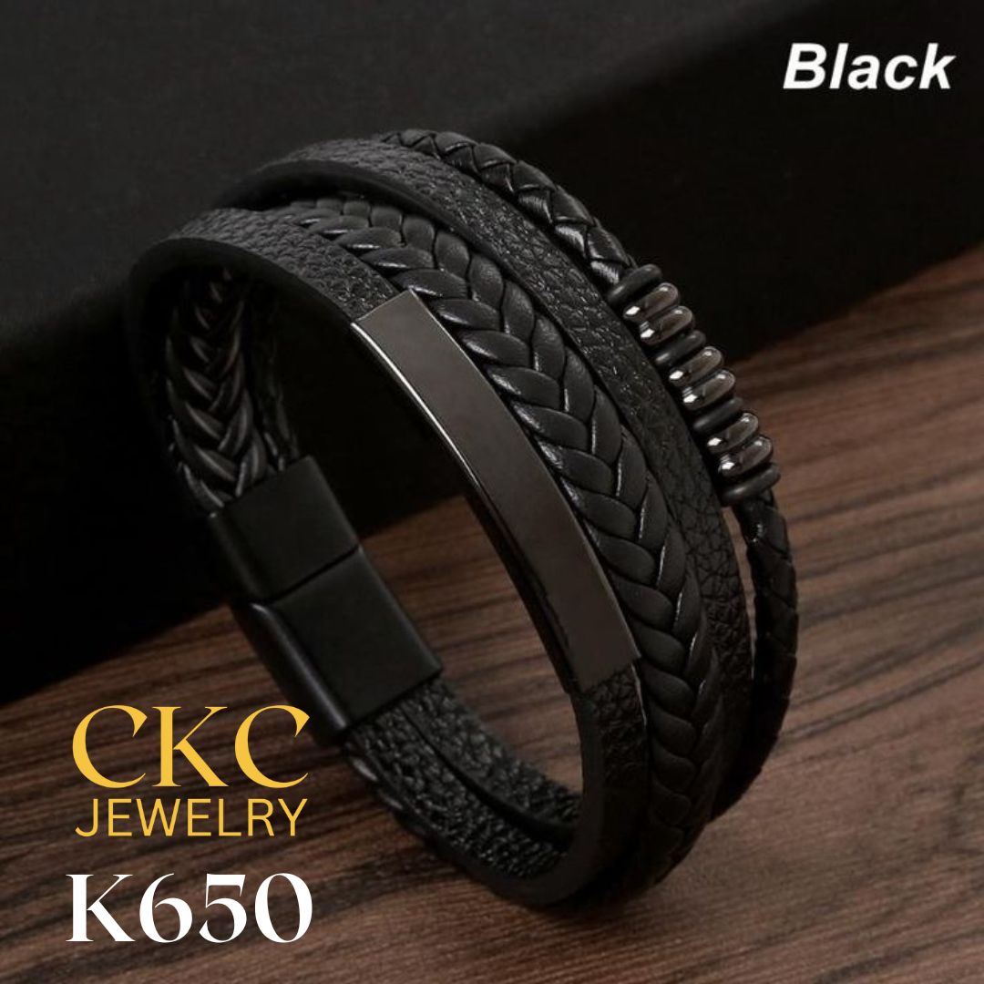 Black Leather Bracelet